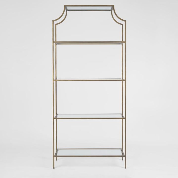 Palladium Brass Iron & Glass Shelf