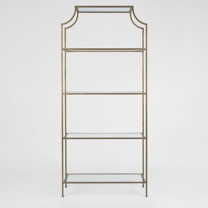 Palladium Brass Iron & Glass Shelves