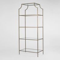 Palladium Brass Iron & Glass Shelf