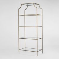 Palladium Brass Iron & Glass Shelves