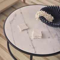 Palladium Black Iron Marble & Glass Coffee Table