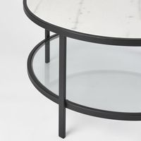 Palladium Black Iron Marble & Glass Coffee Table