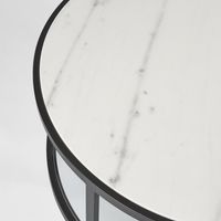 Palladium Black Iron Marble & Glass Coffee Table