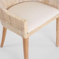 Charlotte Rattan Dining Chair Natural Whitewash