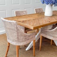 Charlotte Rattan Dining Chair Natural Whitewash