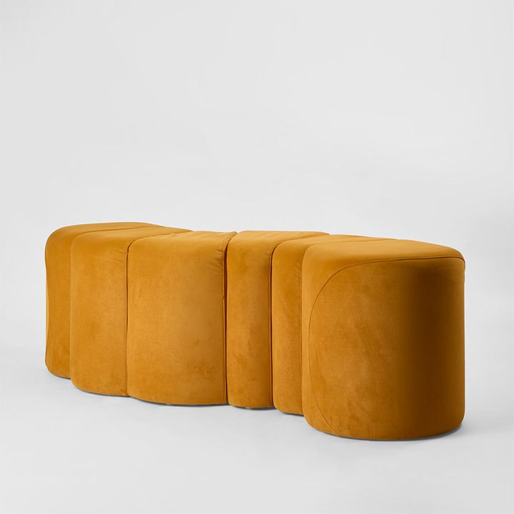 Ridge Bench Ottoman Mustard