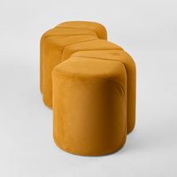 Ridge Bench Ottoman Mustard