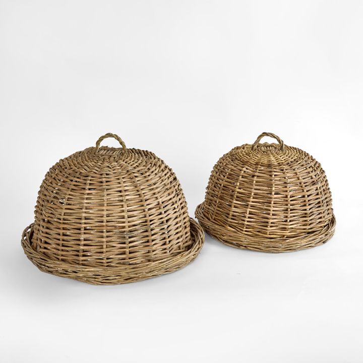 Round Basket W Cover S/2