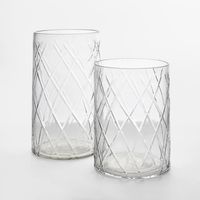 Asscher Hand Cut Cylinder Vase LGE