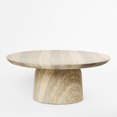 Parisi Round Coffee Table Grey Travertine Look - Outdoor