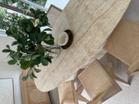 Corsica Oval Dining Table Ivory Travertine Look - Outdoor