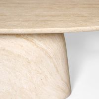 Corsica Oval Dining Table Ivory Travertine Look  - Outdoor