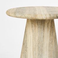 Parisi Round Side Table Grey Travertine Look - Outdoor