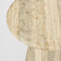 Parisi Round Side Table Grey Travertine Look - Outdoor