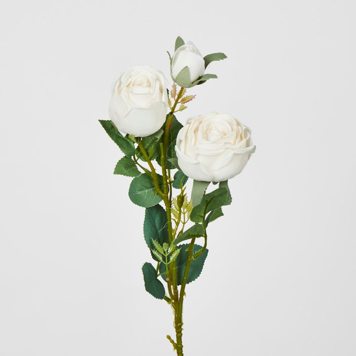 White Real Touch Rose Spray