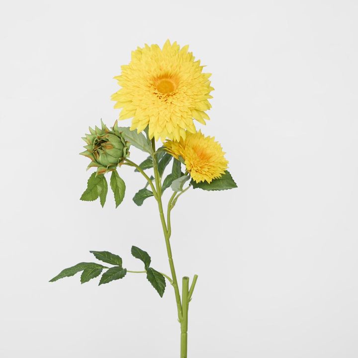 Sunflower Spray With 3 Flowers Yellow