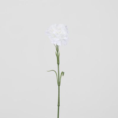 Real Touch Carnation Stem White