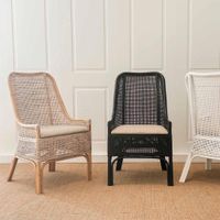 Victoria Hamptons Dining Chair Natural Whitewash