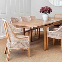 Victoria Hamptons Dining Chair Natural Whitewash