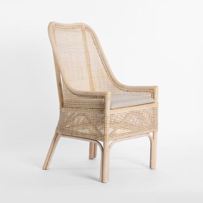 Victoria Hamptons Dining Chair Natural Whitewash