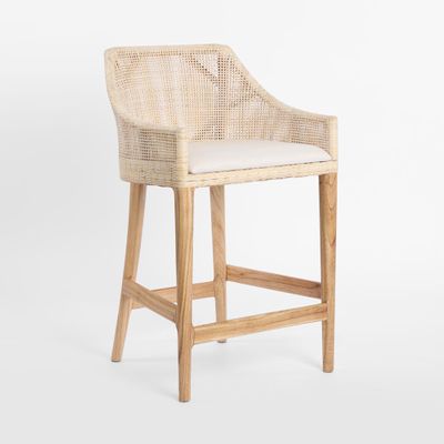 Charlotte Rattan Counter Stool Natural Whitewash