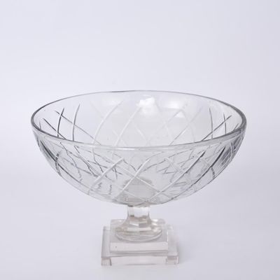 Asscher Hand Cut Pedestal  Bowl