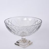 Asscher Hand Cut Pedestal  Bowl