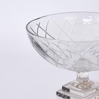 Asscher Hand Cut Pedestal  Bowl