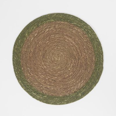 Seagrass Placemat with Olive Green Border