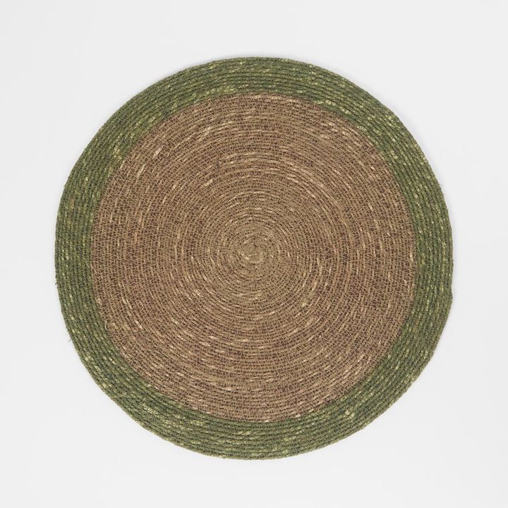 Seagrass Placemat with Olive Green Border