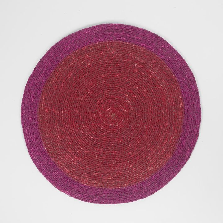 Seagrass Placemat Fuchsia w. Red Border