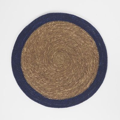 Seagrass Placemat w. Dark Blue Border