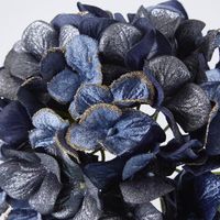 Single Hydrangea with 2 Leaves Blue