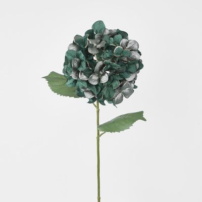 Single Hydrangea with 2 Leaves Green