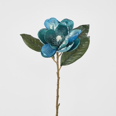 Single Magnolia with 2 Leaves Teal