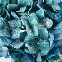 Single Hydrangea with 2 Leaves Teal