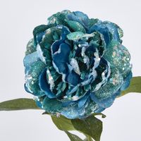 Single Glitter Peony Teal