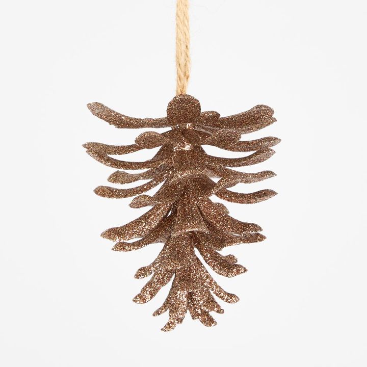 Glitter Hanging Pinecone Box of 12 Copper