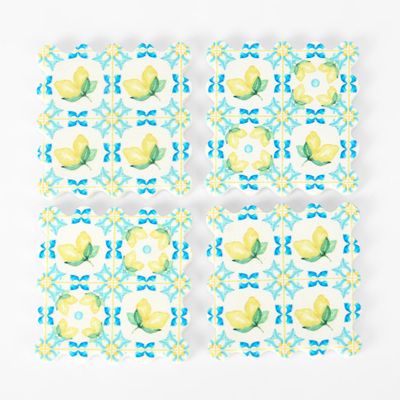 La Dolce Vita Assorted Lemon Coasters - Set of 4