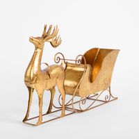 Golden Reindeer & Sleigh Table Decoration