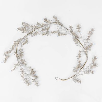 Ice Champagne Glitter Leaf Garland