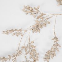 Glitter Leaf and Crystal Berry Garland Gold