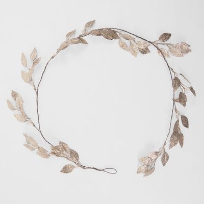 Glitter Leaf Garland Gold