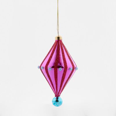 Carnivale Diamond Tree Decoration - Pink & Aqua