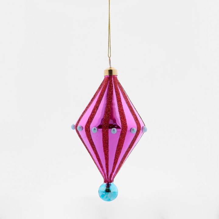 Carnivale Diamond Tree Decoration - Pink & Aqua