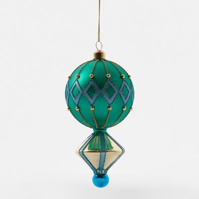 Carnivale Emerald Tree Decoration - Green & Blue