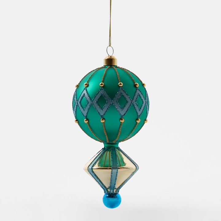 Carnivale Emerald Tree Decoration - Green & Blue