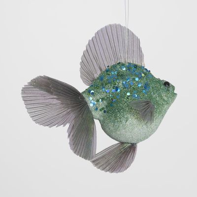 Seafoam Angel Fish Decoration Green Blue