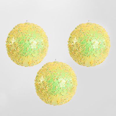 Lemon Blast Bauble Yellow - Set of 3