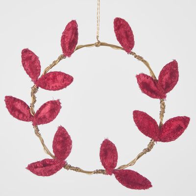 Handmade Mini Velvet Wreath Red